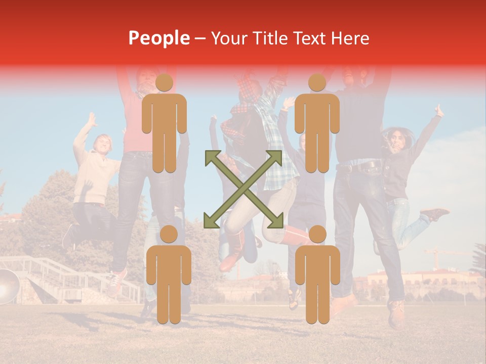 Group Photo In A Jump PowerPoint Template