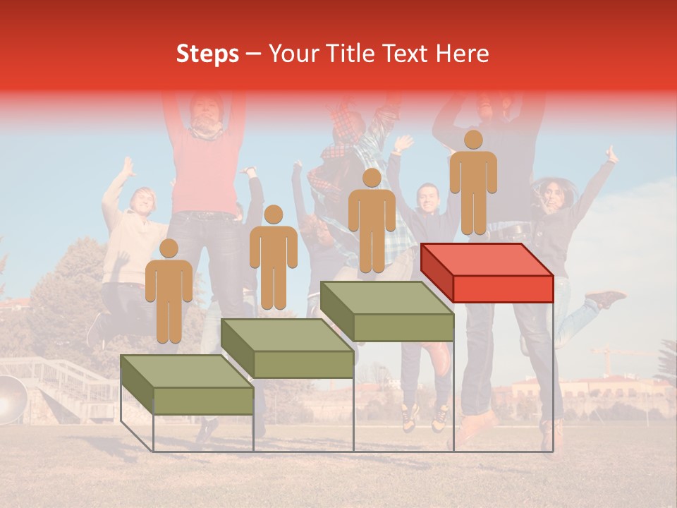 Group Photo In A Jump PowerPoint Template