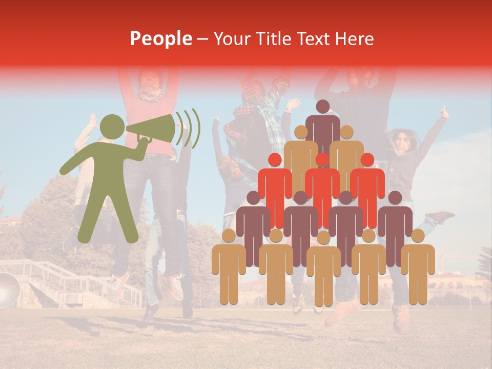 Group Photo In A Jump PowerPoint Template