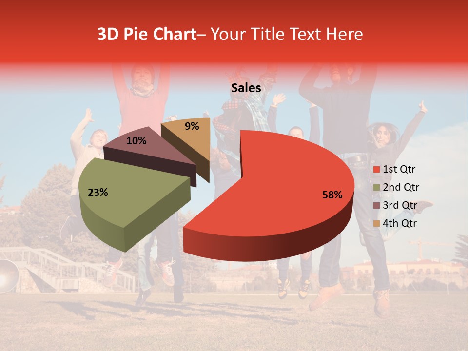 Group Photo In A Jump PowerPoint Template