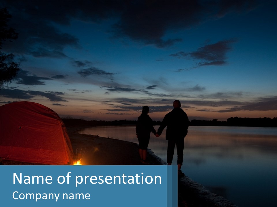 Tent By The Sea PowerPoint Template