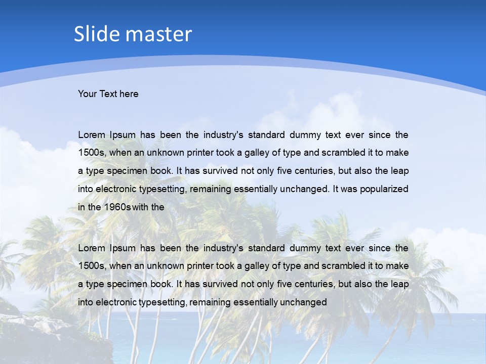 Palm Trees By The Sea PowerPoint Template
