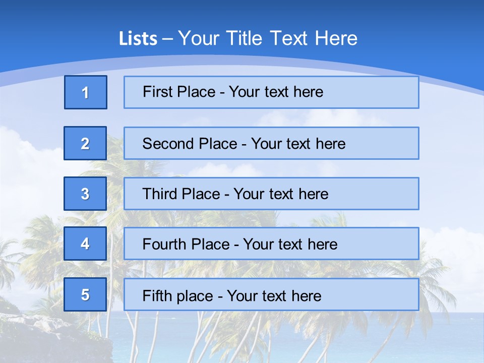 Palm Trees By The Sea PowerPoint Template
