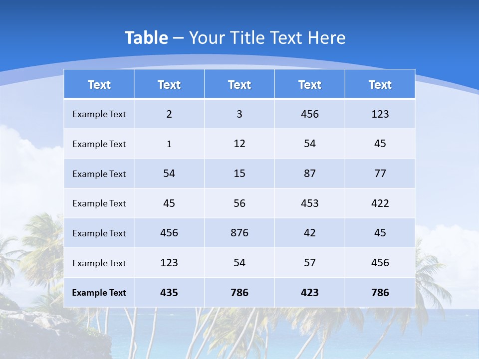 Palm Trees By The Sea PowerPoint Template