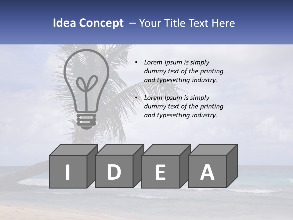 Palm Tree By The Sea PowerPoint Template
