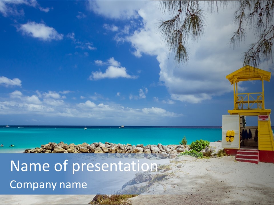 Lighthouse On The Shore PowerPoint Template