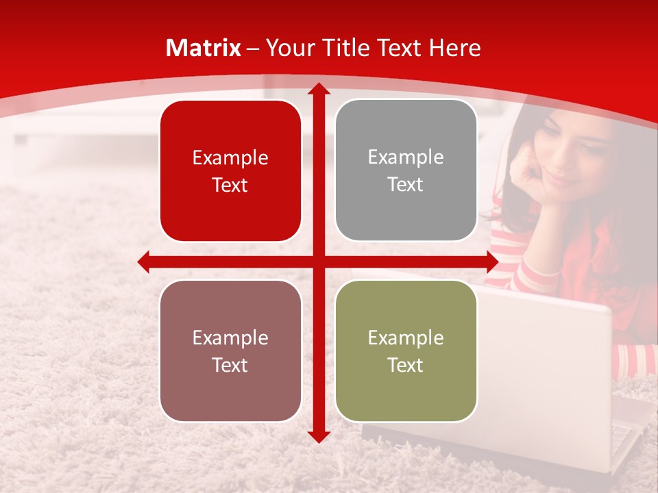 Girl With A Laptop PowerPoint Template