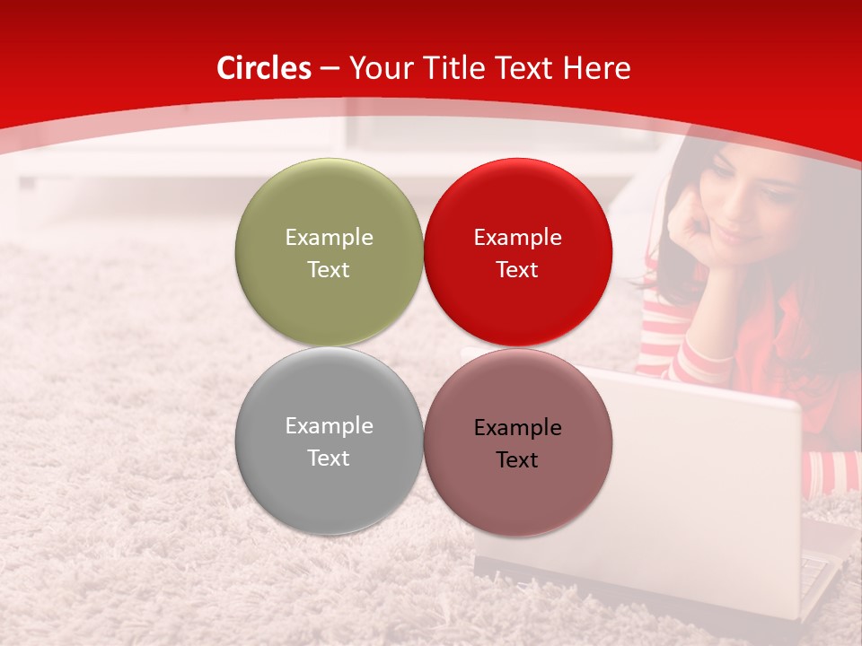 Girl With A Laptop PowerPoint Template