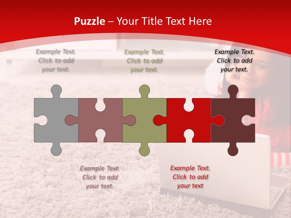 Girl With A Laptop PowerPoint Template