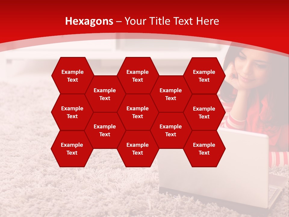 Girl With A Laptop PowerPoint Template