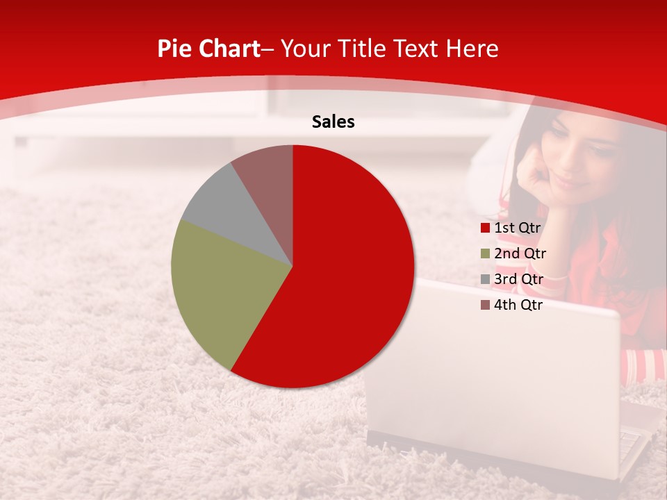 Girl With A Laptop PowerPoint Template