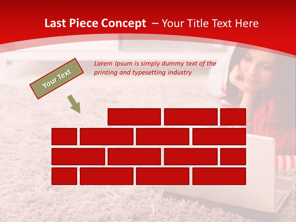 Girl With A Laptop PowerPoint Template