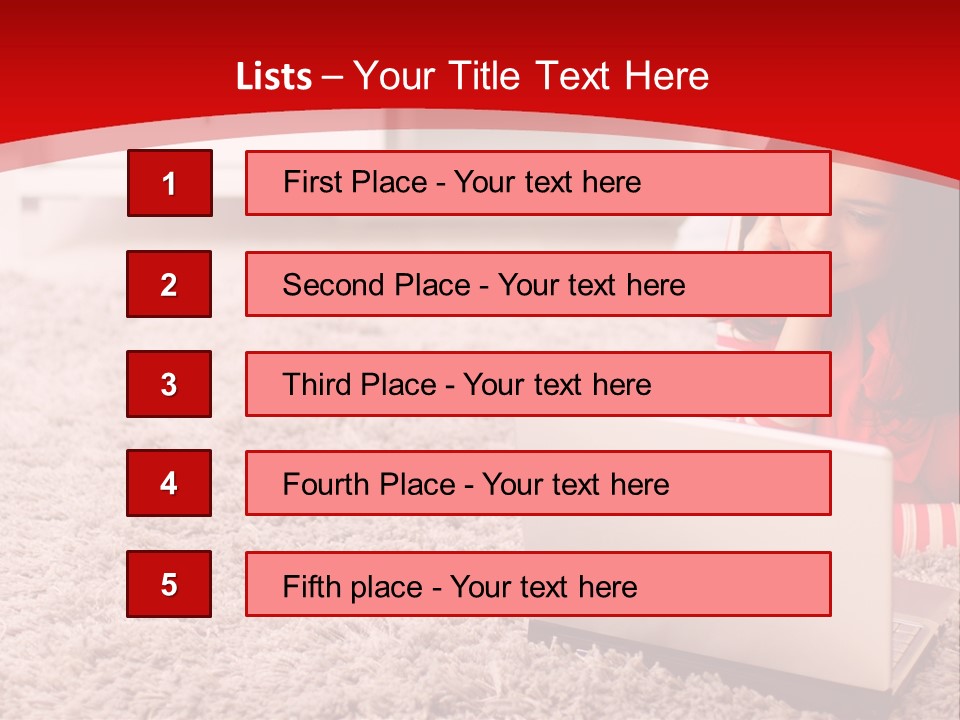 Girl With A Laptop PowerPoint Template