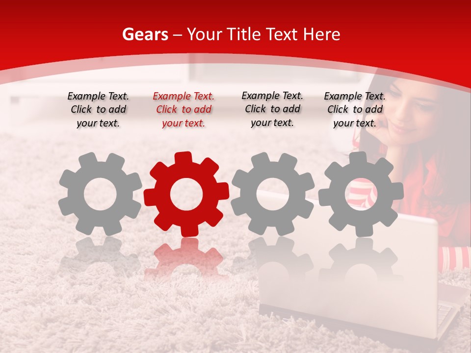 Girl With A Laptop PowerPoint Template