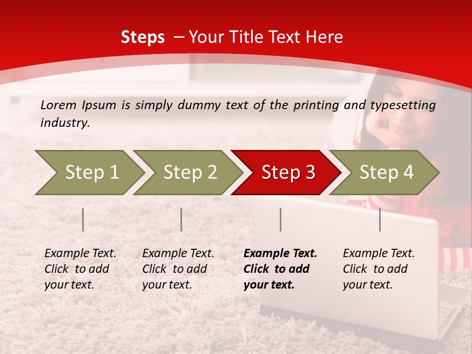 Girl With A Laptop PowerPoint Template