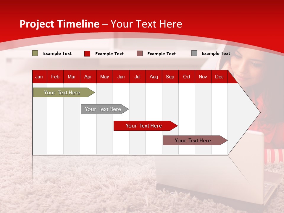 Girl With A Laptop PowerPoint Template