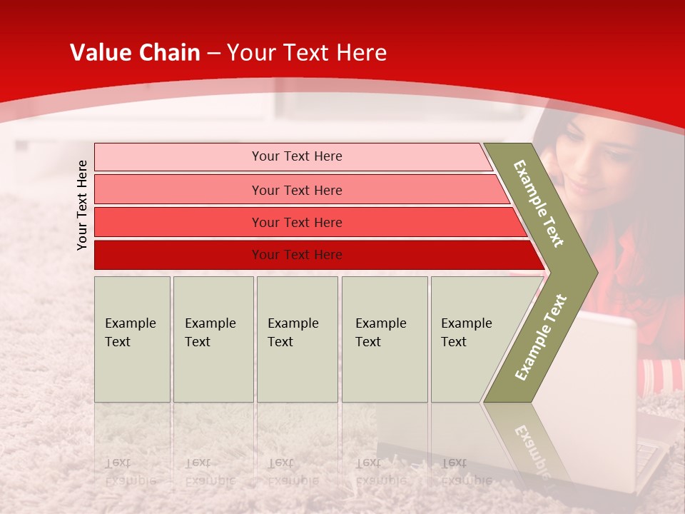 Girl With A Laptop PowerPoint Template