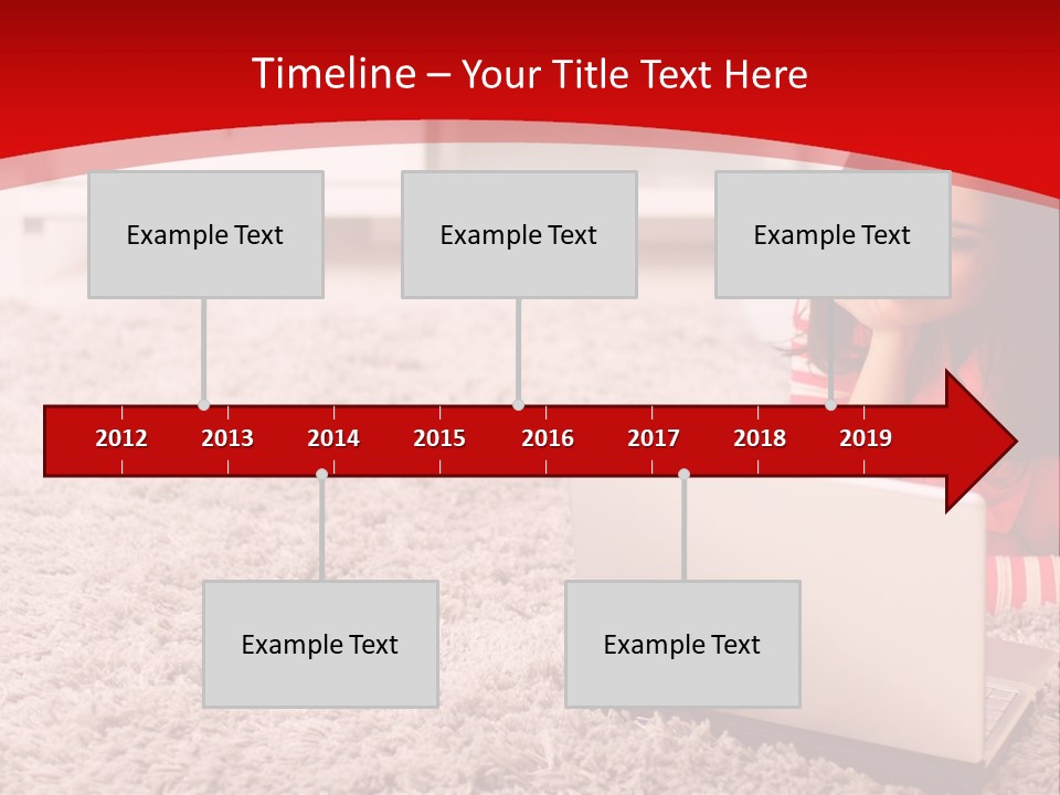 Girl With A Laptop PowerPoint Template