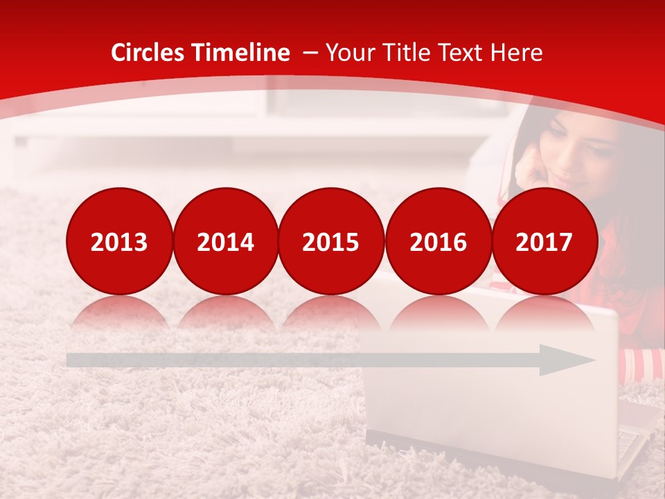 Girl With A Laptop PowerPoint Template