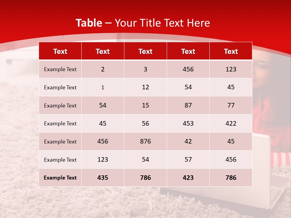 Girl With A Laptop PowerPoint Template