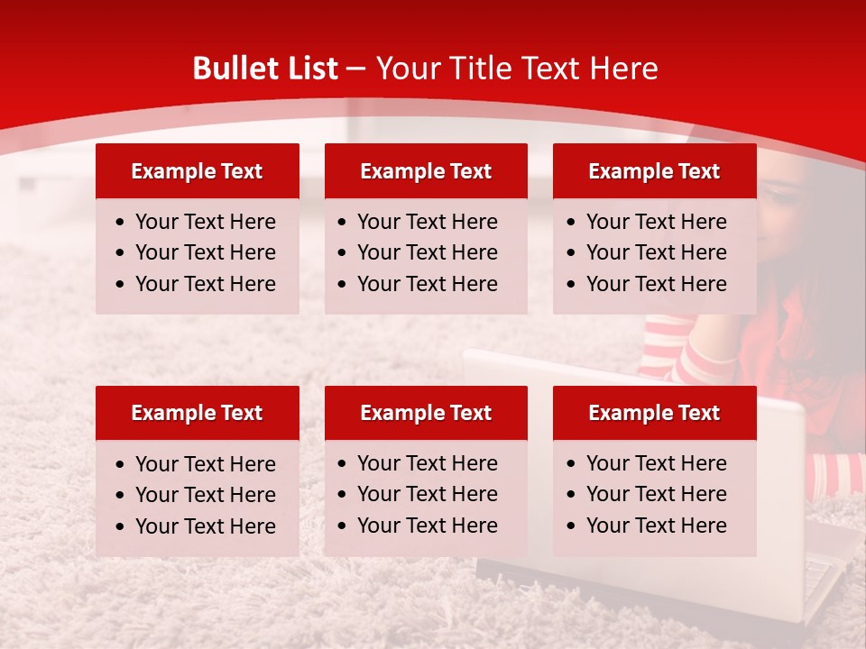 Girl With A Laptop PowerPoint Template