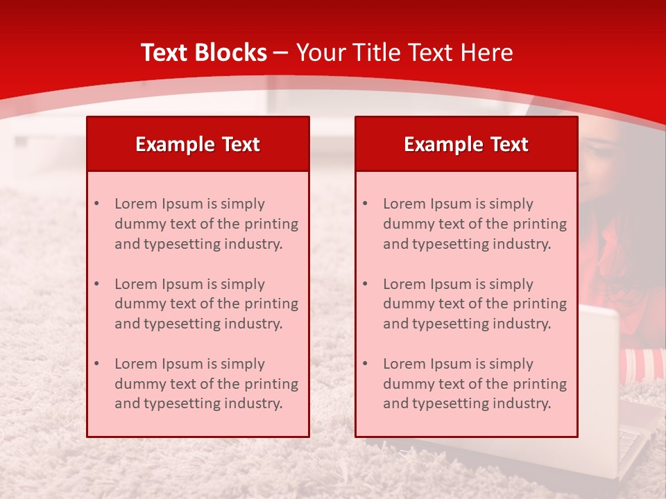 Girl With A Laptop PowerPoint Template