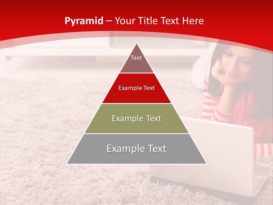 Girl With A Laptop PowerPoint Template