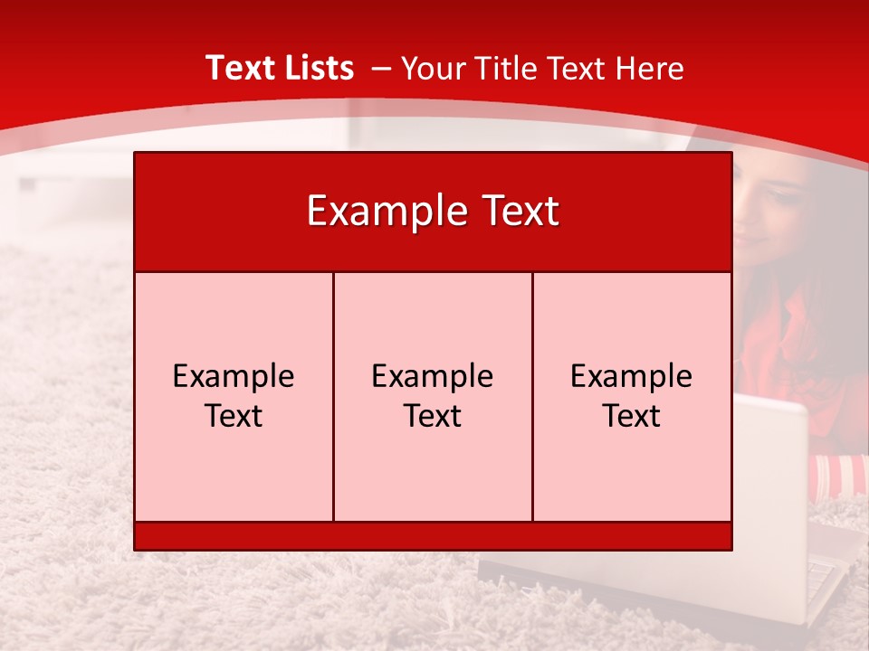 Girl With A Laptop PowerPoint Template