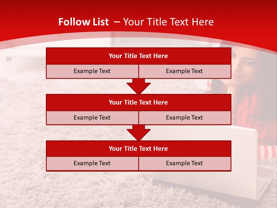 Girl With A Laptop PowerPoint Template