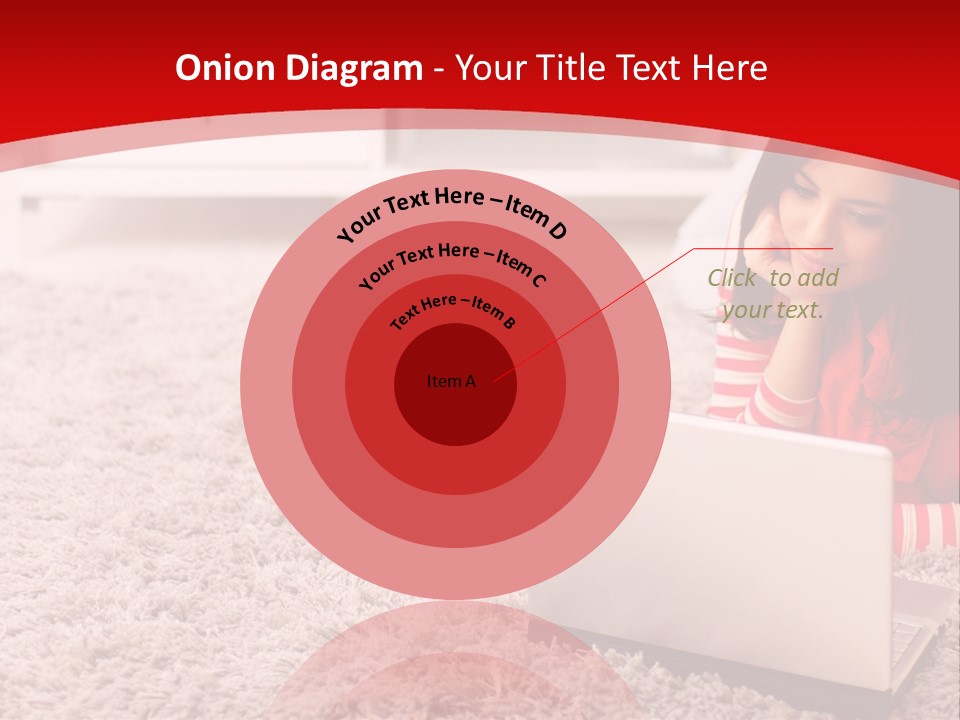 Girl With A Laptop PowerPoint Template