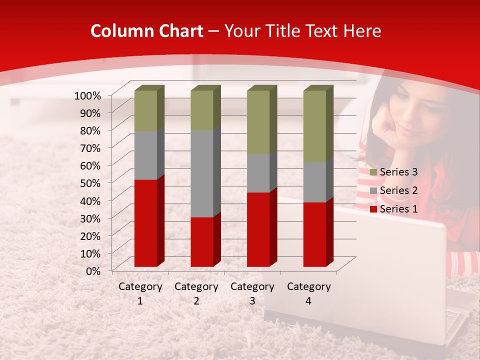 Girl With A Laptop PowerPoint Template