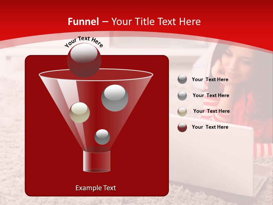 Girl With A Laptop PowerPoint Template