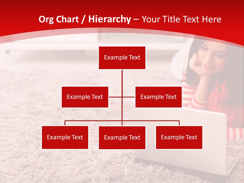 Girl With A Laptop PowerPoint Template