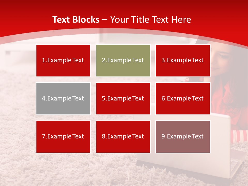 Girl With A Laptop PowerPoint Template