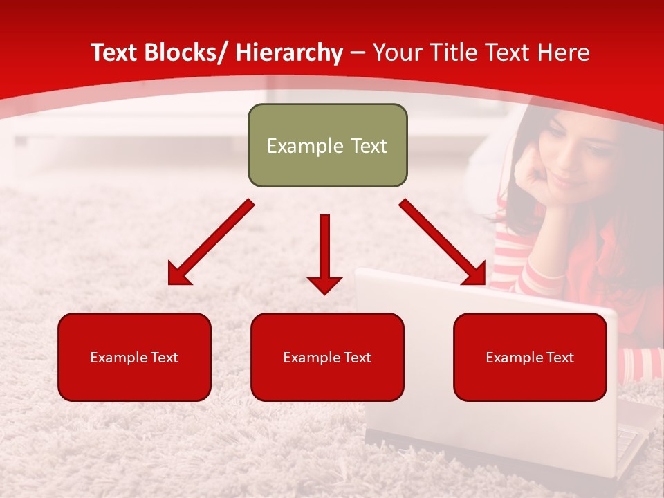 Girl With A Laptop PowerPoint Template