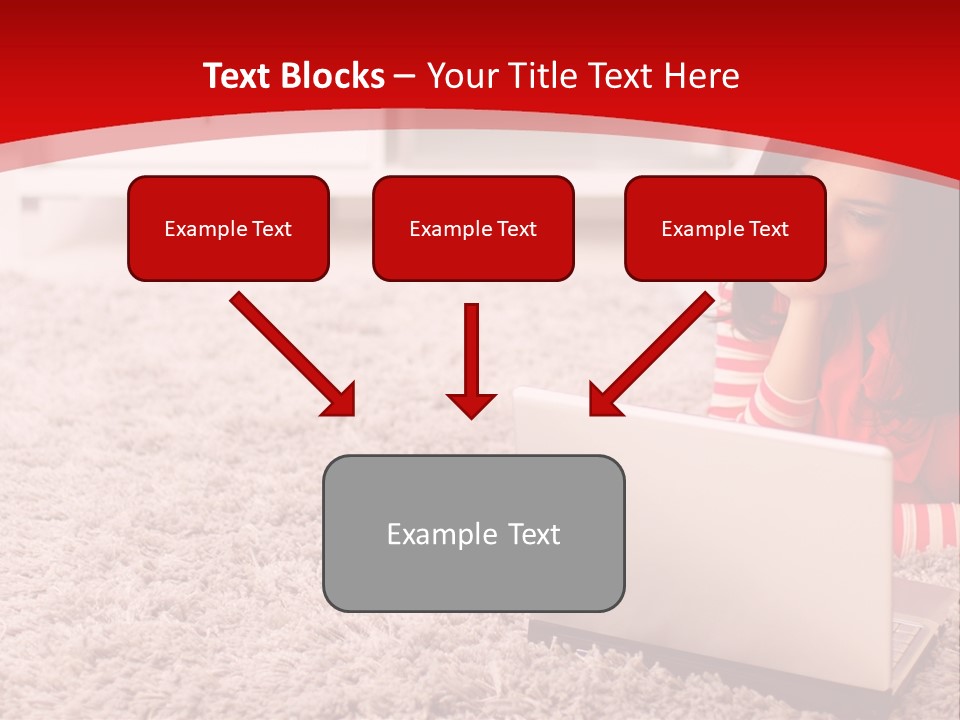 Girl With A Laptop PowerPoint Template