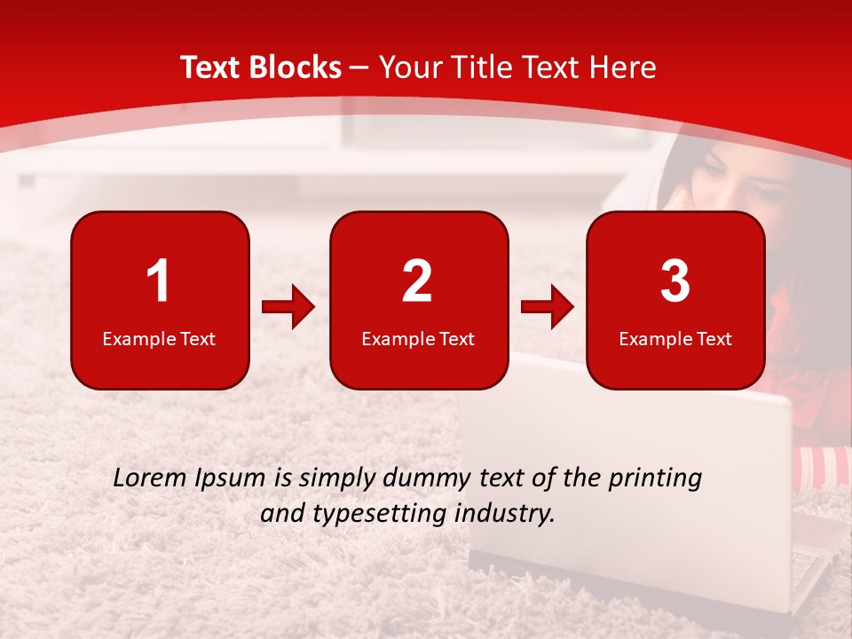 Girl With A Laptop PowerPoint Template