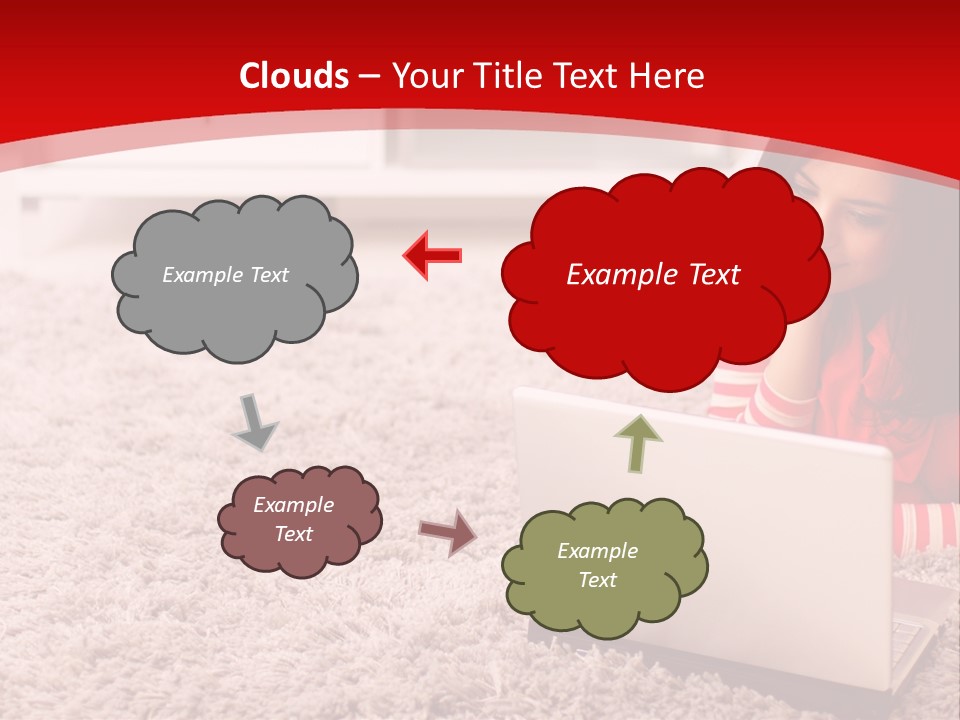 Girl With A Laptop PowerPoint Template