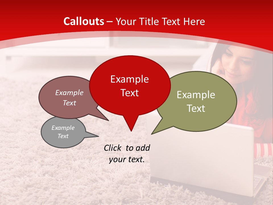 Girl With A Laptop PowerPoint Template