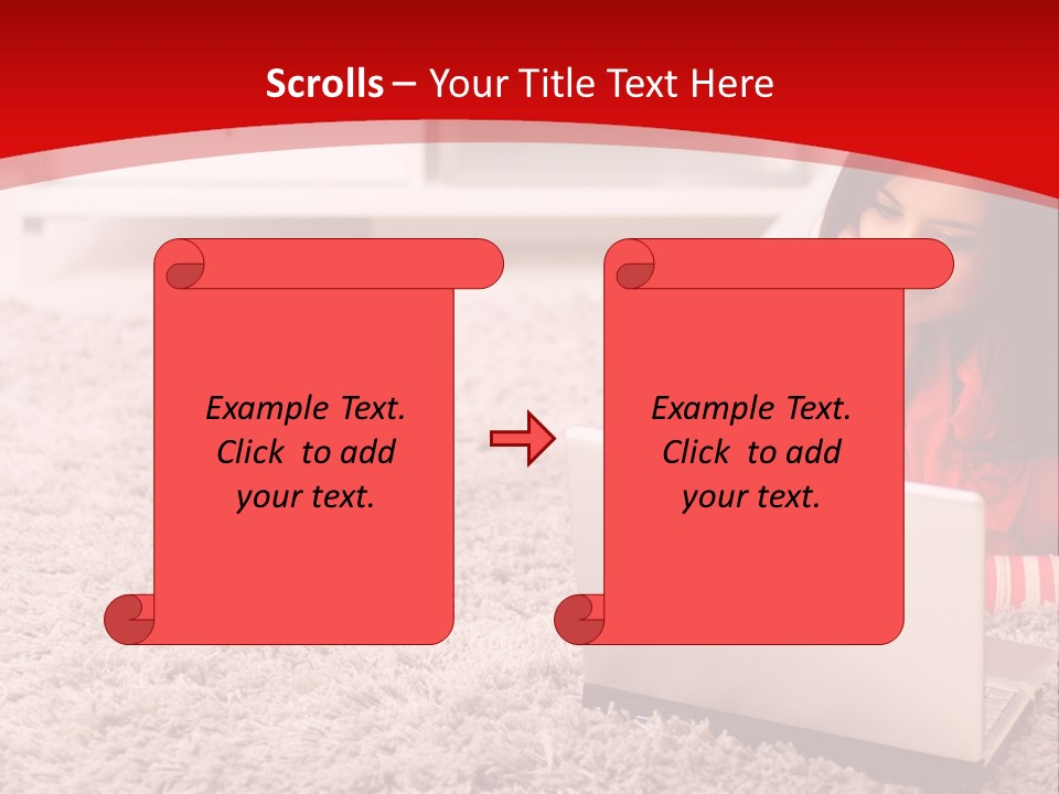Girl With A Laptop PowerPoint Template