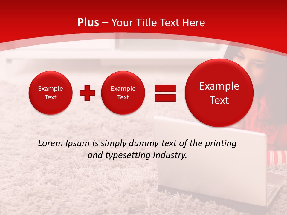 Girl With A Laptop PowerPoint Template