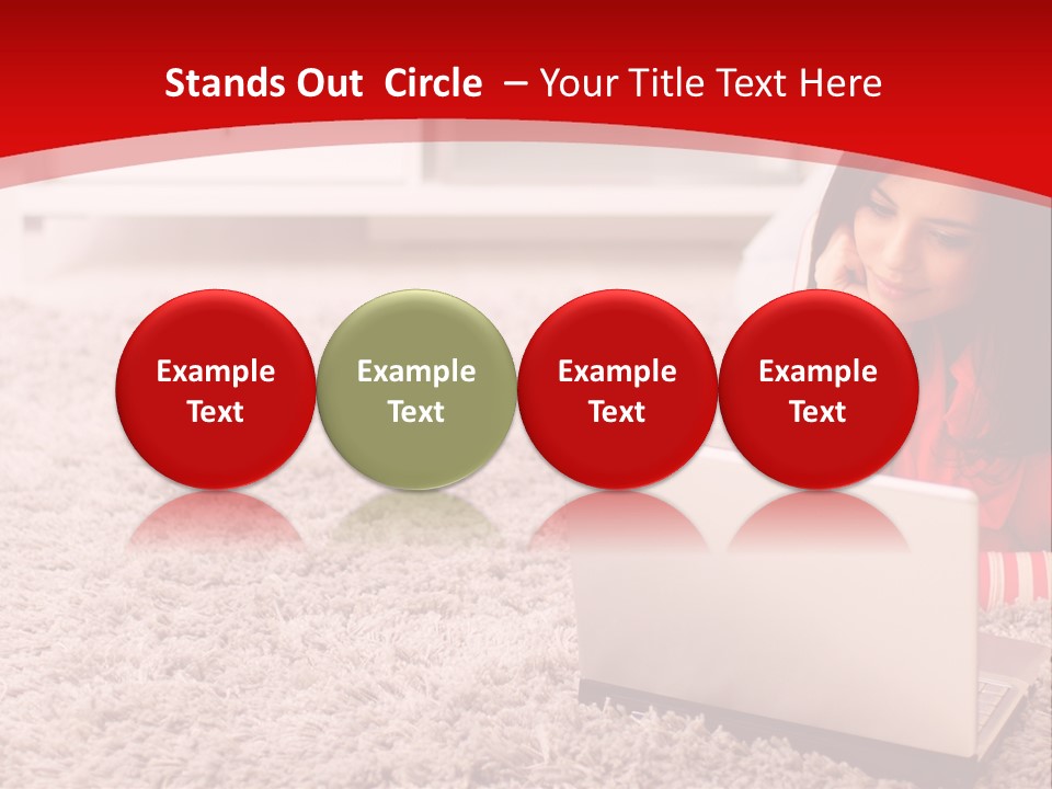 Girl With A Laptop PowerPoint Template