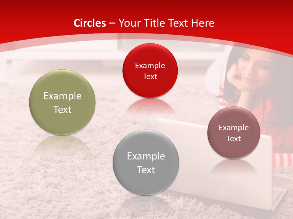 Girl With A Laptop PowerPoint Template