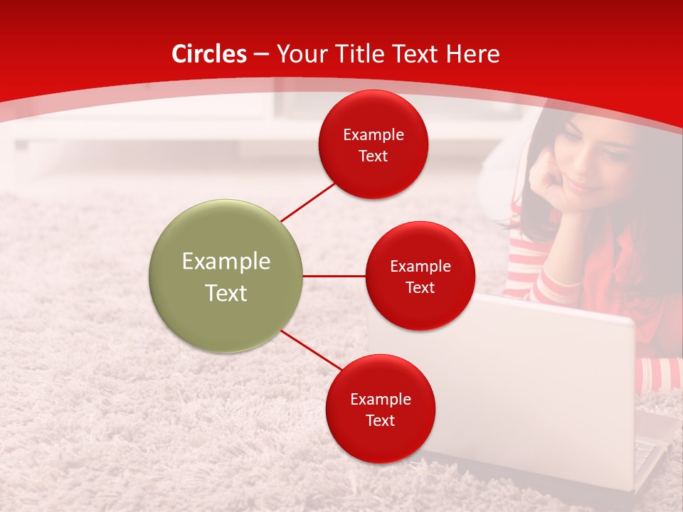 Girl With A Laptop PowerPoint Template