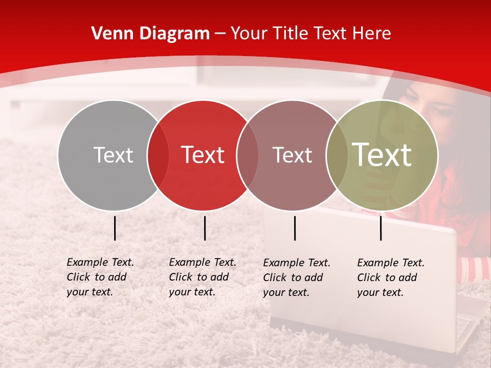 Girl With A Laptop PowerPoint Template