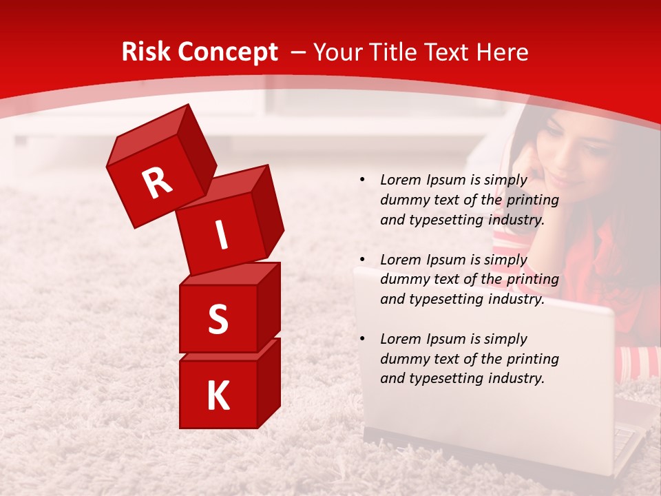 Girl With A Laptop PowerPoint Template