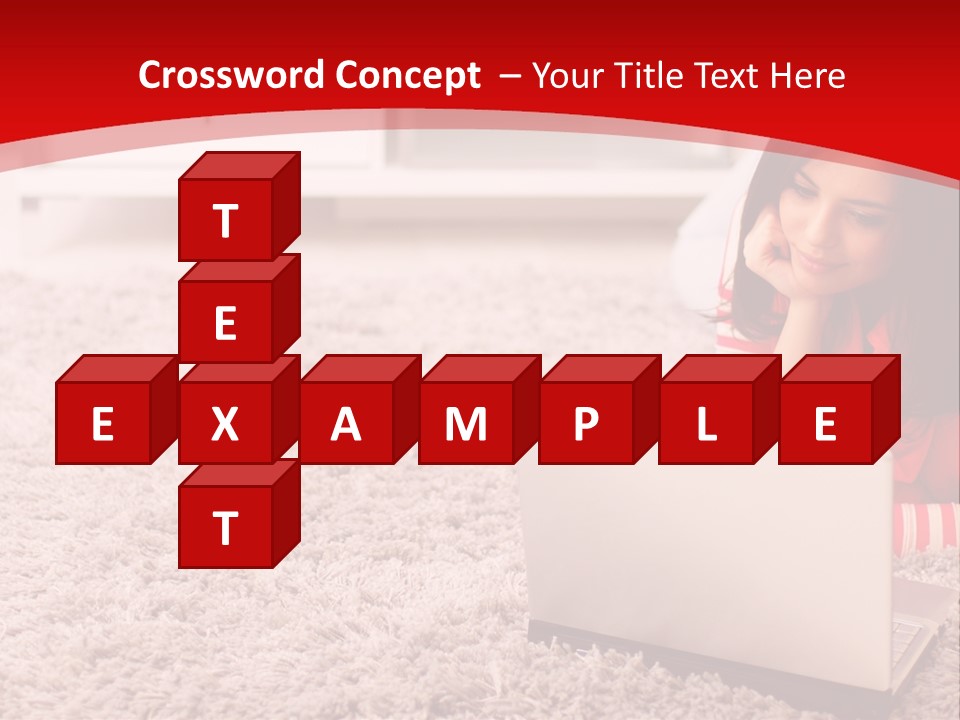 Girl With A Laptop PowerPoint Template