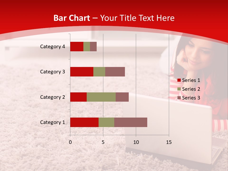 Girl With A Laptop PowerPoint Template