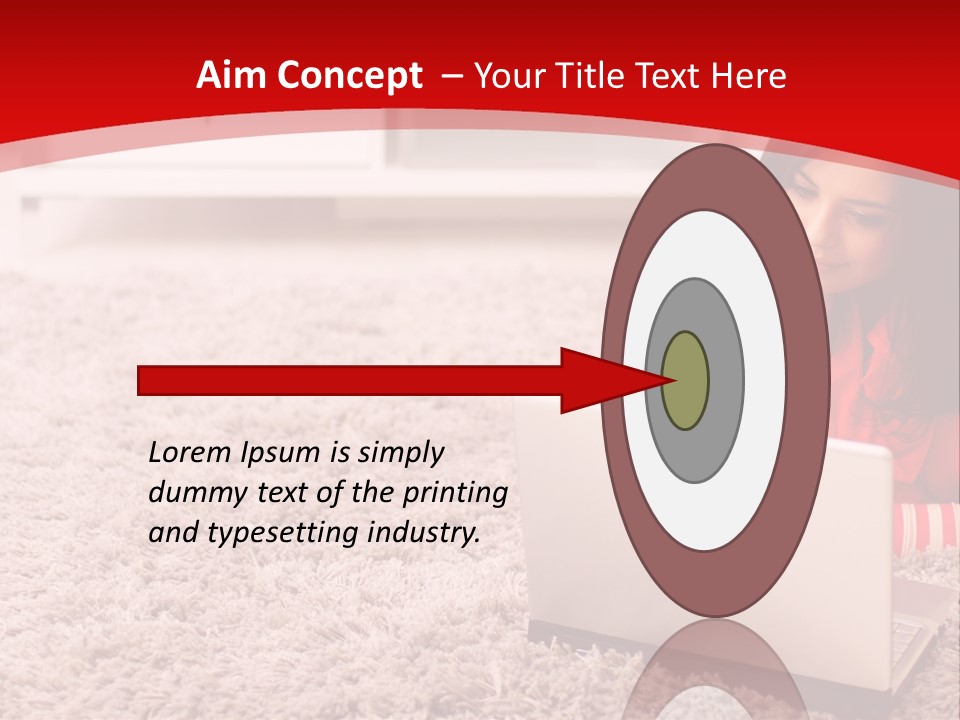 Girl With A Laptop PowerPoint Template