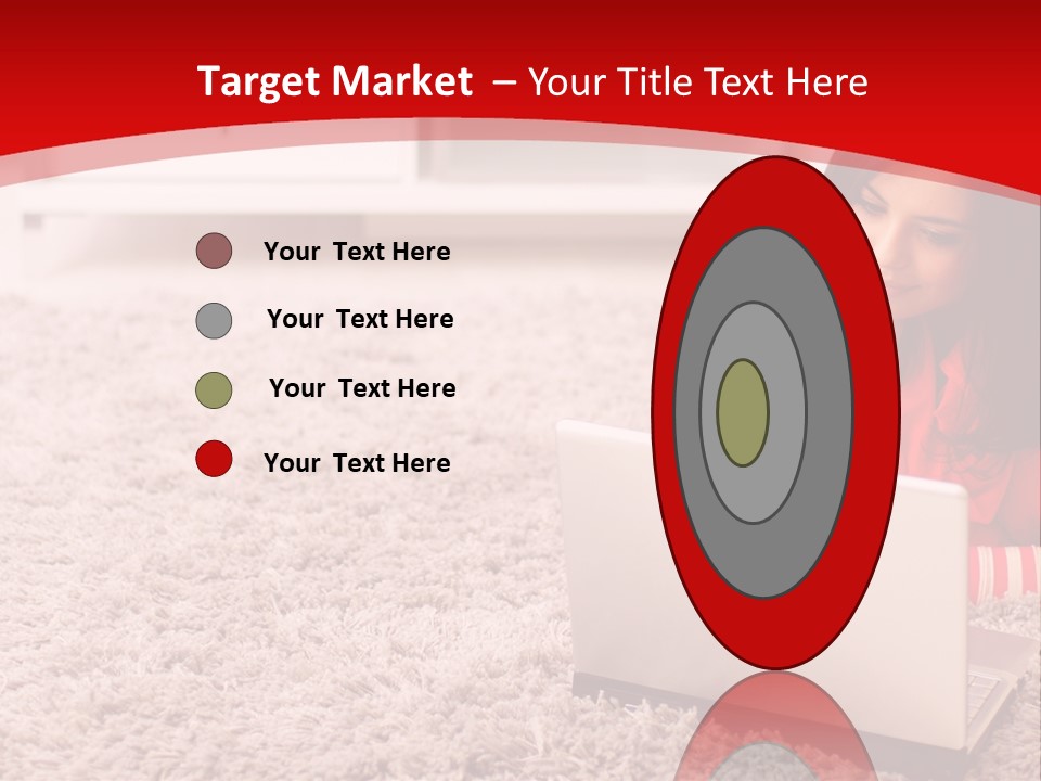 Girl With A Laptop PowerPoint Template